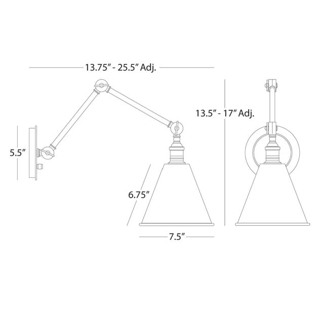 Designed with sleek mechanical precision, the Alloy Adjustable Wall Sconce brings functional elegance to any space....