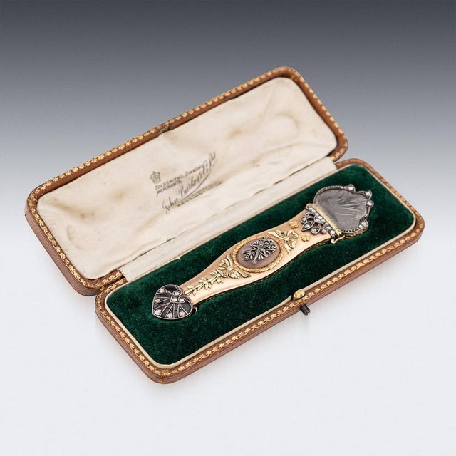 Antique 19th Century Austrian Gold, Diamond & Rock Crystal Toothpick Case, 1820, Set of 4 For Sale - Image 16 of 18