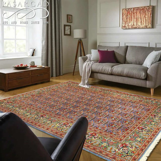 Early 20th Century Hand Knotted Persian Silk & Wool Kashan Rug 4'8'' X 7'7'' For Sale In Washington DC - Image 6 of 6