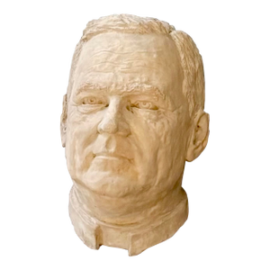 1960s Large Plaster Bust of a Man in Contemplation