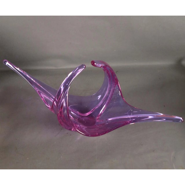 1950s Large Italian Violet Glass Bowl from Murano, 1950s For Sale - Image 5 of 6