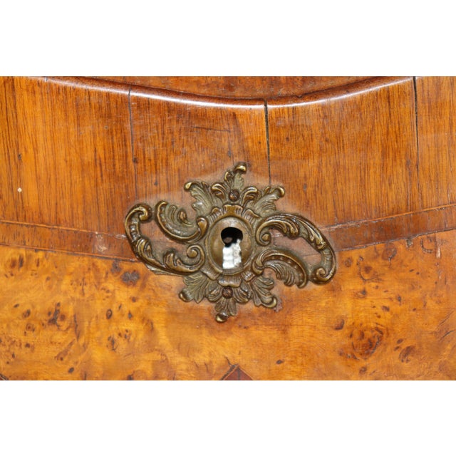 Wood 18th C Italian Rococo Bombe Form Olivewood Secretary Desk For Sale - Image 7 of 13