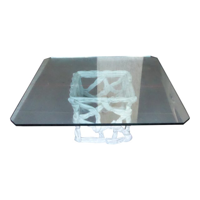 1970's Tony Duquette Style Taffy Coffee Table For Sale