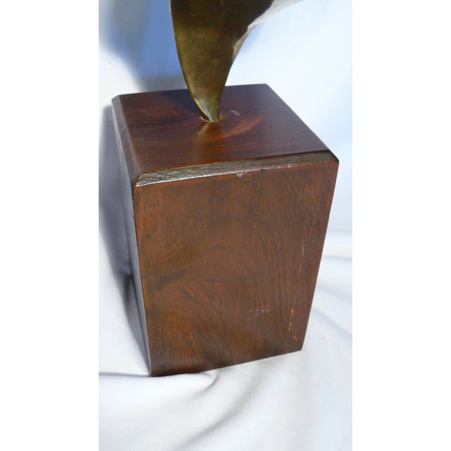 Mid-Century Modern 1950s Brass Flying Bird Sculpture For Sale - Image 3 of 11