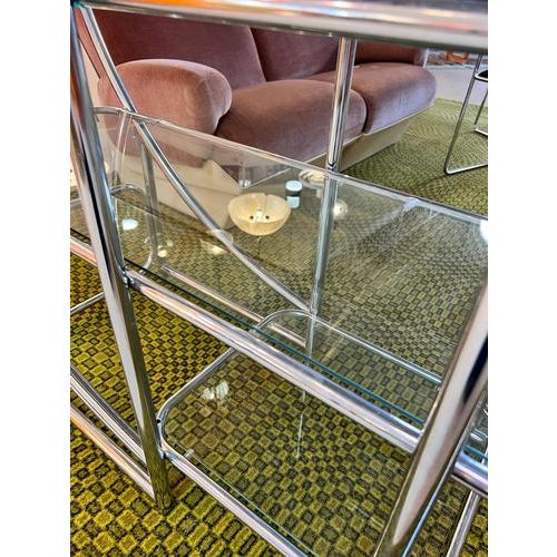 Round Room Divider in Chrome and Glass For Sale - Image 10 of 11