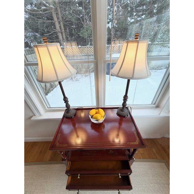 Chinoiserie Style Painted Server With Removable Tray by Century For Sale In New York - Image 6 of 18