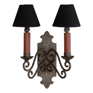 Vintage Wall Mounted Light in Steel, 1920s For Sale