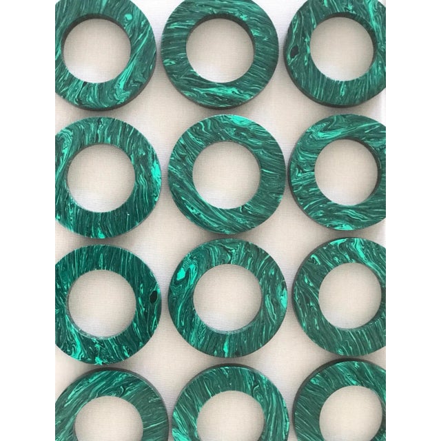 2020s Round Malachite Napkin Rings - Set of 6 For Sale - Image 5 of 10