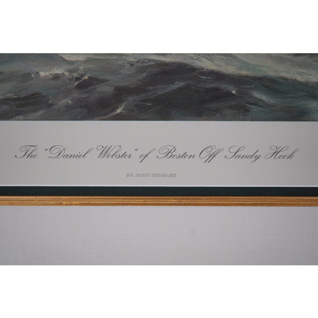 Gold Maritime Heritage Artist Signed Boston Tall Ship Print For Sale - Image 8 of 12