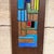 Paint 1970s Vertical Wooden Wall Art Colorful Geometric Enamel Copper Inlay For Sale - Image 7 of 10