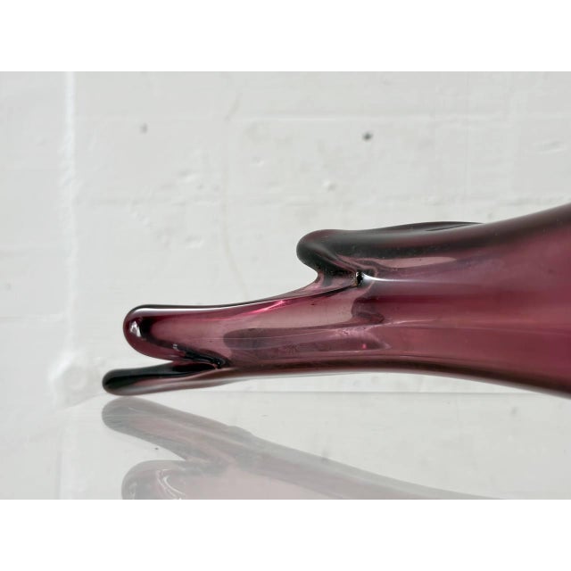 Vintage Murano Glass Vase in Violet, 1950s For Sale - Image 6 of 17
