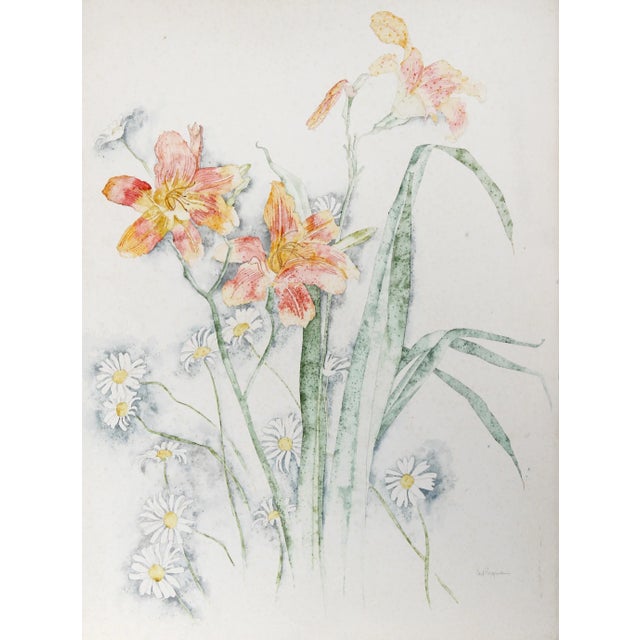 Lilies and Daisies, Carl Bergman For Sale - Image 4 of 4