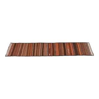 Mid-Century Modern Hand-Woven Afghan Kilim Flat Weave Runner Rug For Sale
