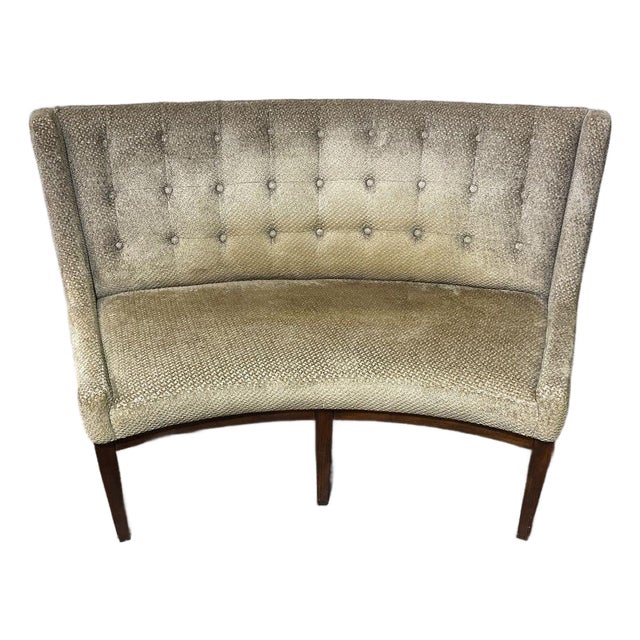 Michael Weiss for Vanguard Furniture Curved Tufted Sofa For Sale