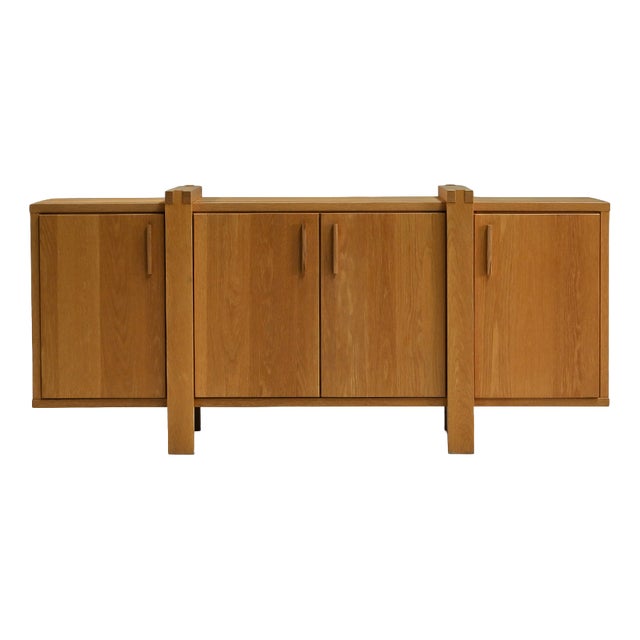 Brustalist Oak Sideboard, Belgium, 1990s For Sale