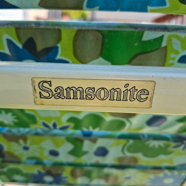 Metal 1960s Samsonite Aluminum Rocking Chair With Original Retro Floral Vinyl - Fair Condition For Sale - Image 7 of 9