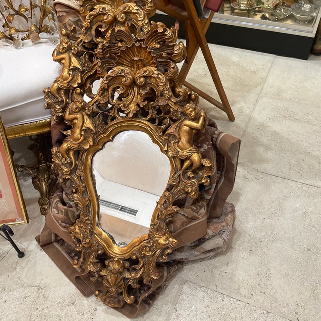 1940s Pair of French Carved Gilt Composite Mirrors French For Sale - Image 11 of 11