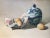 Fresh News/Eggs and Ceramics is an original oil on canvas realized by the chinese painter Zhang Wei Guang (Mirror) in...