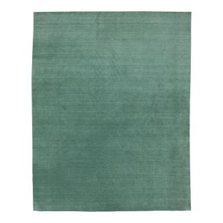 Modern Handmade Gabbeh Plush Wool Rug in Green by Apadana For Sale