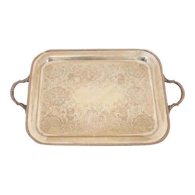 English Silver Plated Tray For Sale