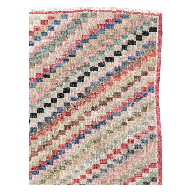 A vintage Turkish Anatolian throw rug handmade during the mid-20th century. Measures: 3' 1" x 5' 7".