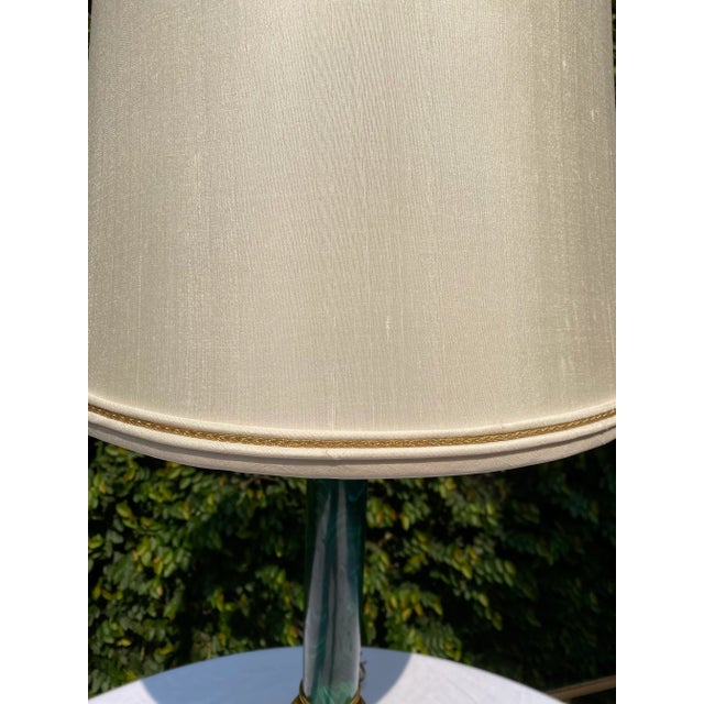 Late 20th Century Louis XVI Malachite & Gilt Bronze Lamp For Sale - Image 11 of 12