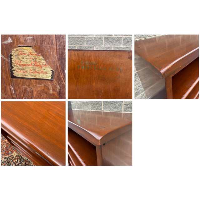 Antique Heywood Wakefield Priscilla Flat Traditional Solid Auburn Maple Bookcase For Sale - Image 13 of 13
