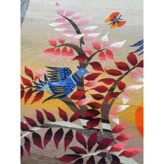 French Tapestry by Michèle Ray Arbre Dor for Aubusson, 1950s For Sale - Image 9 of 18