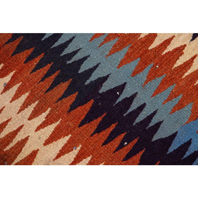 Textile Mid-20th Century Turkish Kilim Multicolor Handmade Tribal Wool Rug For Sale - Image 7 of 8