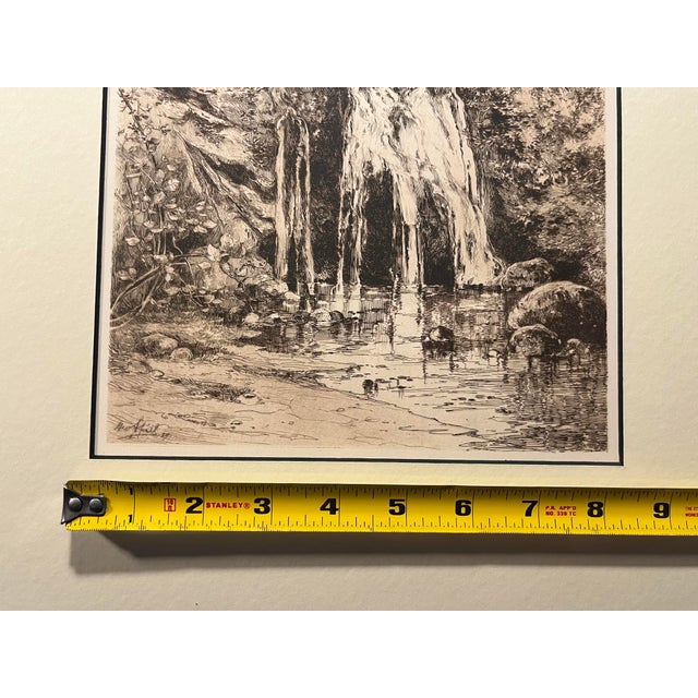 Late 19th Century 1889 "Falls in Alum Rock Park" Etching by American Artist George Spiel, Framed For Sale - Image 5 of 7