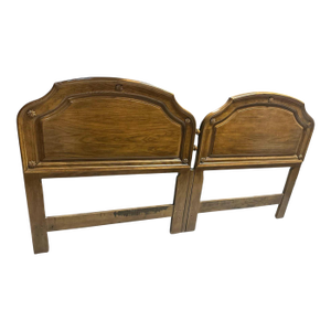 King Size Davis Cabinet Company French Provincial Solid Oak Headboard - Vintage Circa 1960s