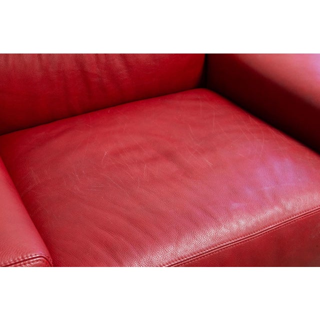 Contemporary Post Modern American Leather Red Tuscany Chair For Sale In Detroit - Image 6 of 7