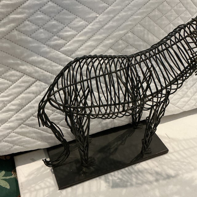 Curtis Jere Large Metal Lion Art Sculpture Wire Sculpture Curtis Jere Style Brutalist Design For Sale - Image 4 of 9