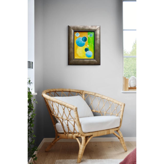 Geometric Aurora, Framed Oil on Canvas For Sale - Image 4 of 4