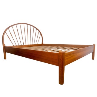 Danish Teak Queen Bedframe by Jespersen For Sale