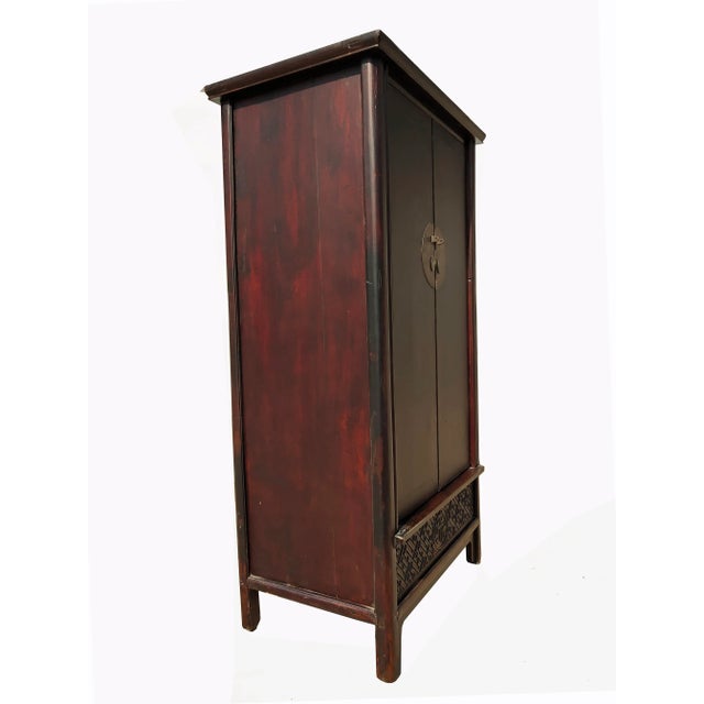 Late 19th Century Hand Carved Apron Antique Chinese Cabinet For Sale - Image 9 of 12