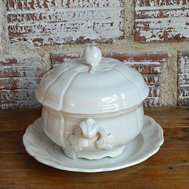 French White Stoneware Tureen Chairish