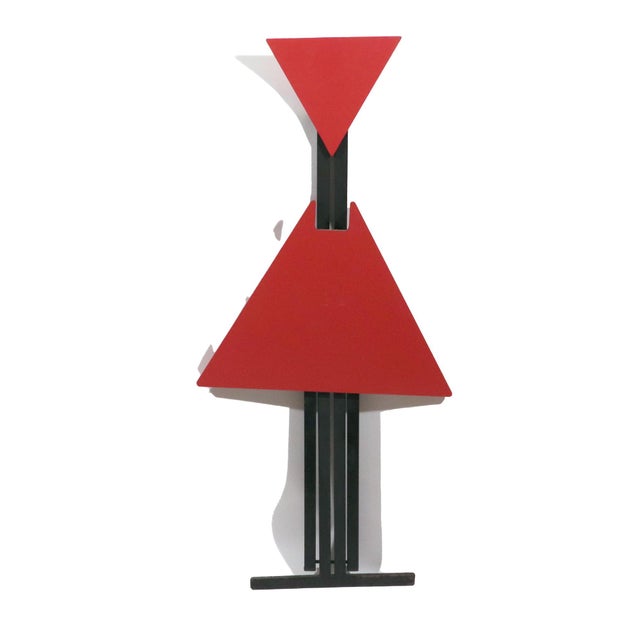 Postmodern Folding Chairs With Triangular Red Seats, Set of Four Circa 1985 Italy For Sale - Image 12 of 17