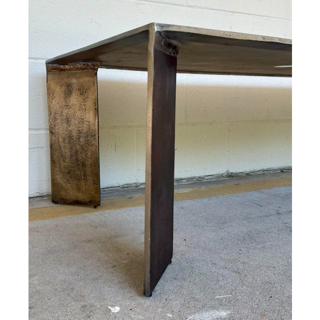 Modern Antique Brass Indoor/Outdoor Coffee Table For Sale - Image 4 of 4