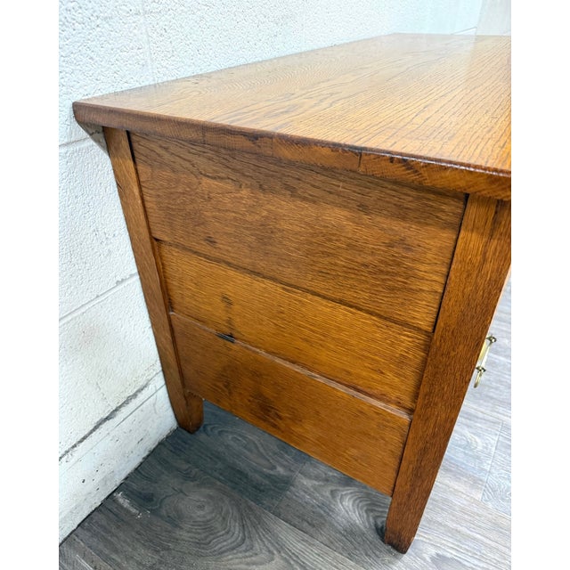 Antique Victorian Solid Golden Oak Two Drawer Chest For Sale - Image 4 of 13