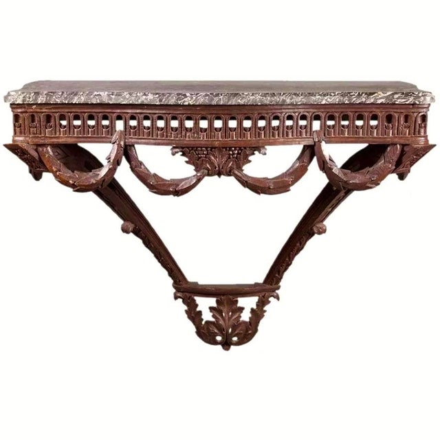 Louis XVI Period Marble Topped French Neoclassical Console Table, Late 18th Century For Sale - Image 10 of 10