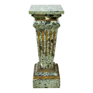 Late 19th Century Magnificent French Neoclassical Ormolu Mounted Verdigris Marble Pedestal