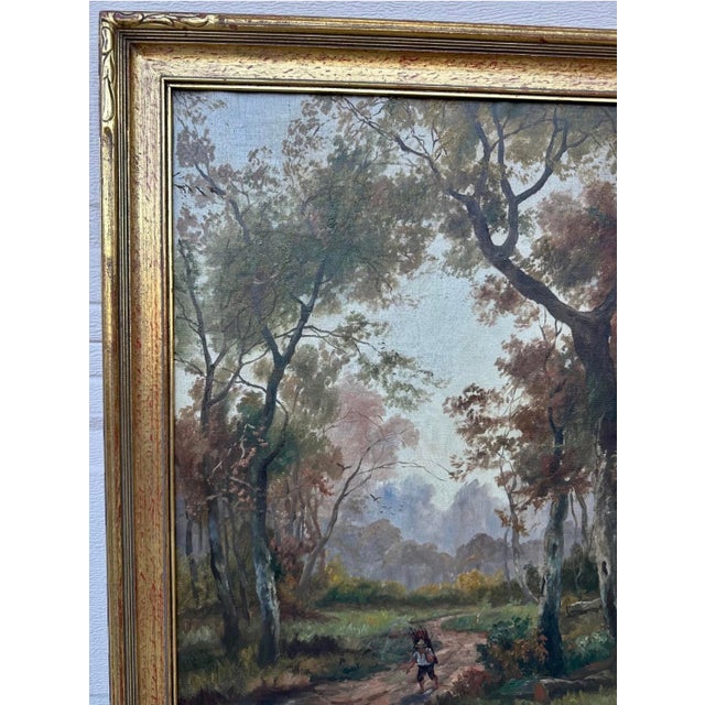 Mid 19th Century 19th Century Hudson River School Style Landscape Oil Painting Attributed to Andrew W. Warren For Sale - Image 5 of 18