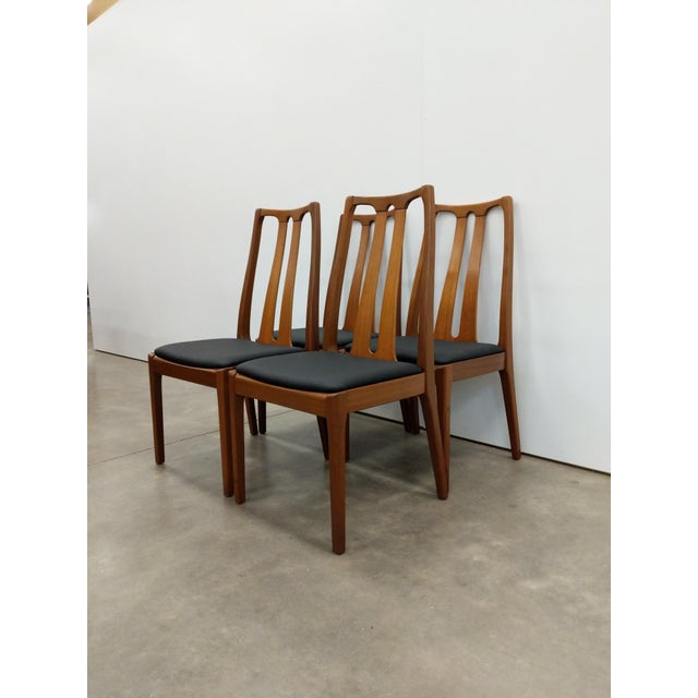 Brown Set of 4 Vintage Nathan Mid Century Modern Dining Chairs For Sale - Image 8 of 9