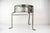Metal Early 2000s Artisan Industrial Steel Petite Side Table With Cutouts For Sale - Image 7 of 15