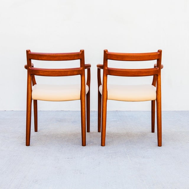 1970s Restored Niels Moller Model 67 Danish Modern Dining Chairs in Teak & Leather For Sale - Image 12 of 18