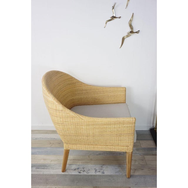 Vintage Wood and Woven Rattan Chairs, Set of 2 For Sale - Image 12 of 18