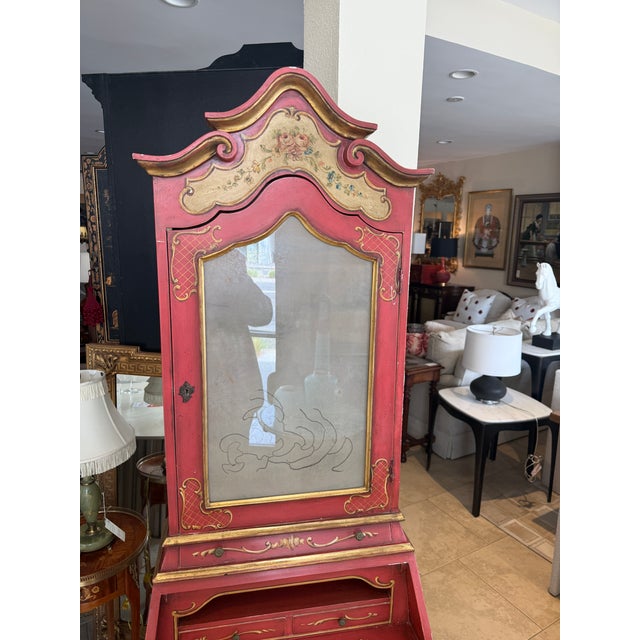 1920s Italian Hand Painted Venetian Style Secretary Desk For Sale - Image 5 of 18