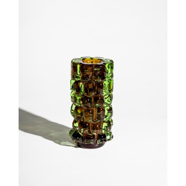 Pineapple Ananas Toffee Glass Vase by Frantisek Vizner for Skrdlovice, 1971 For Sale - Image 4 of 8