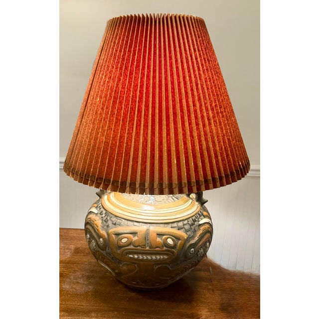 Late 20th Century 1970 Tiki Mayan Gods Lamp For Sale - Image 5 of 12